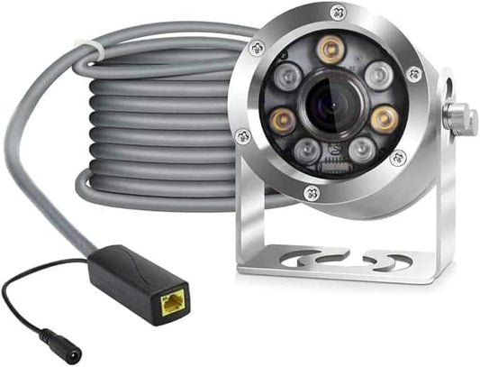 HD Aquarium POE Underwater IP Camera Marine 316L Stainless Steel 2592 * 1944 CMOS 2.8mm Lens with Fill Light IP68 Waterproof Camera with 164ft Cable