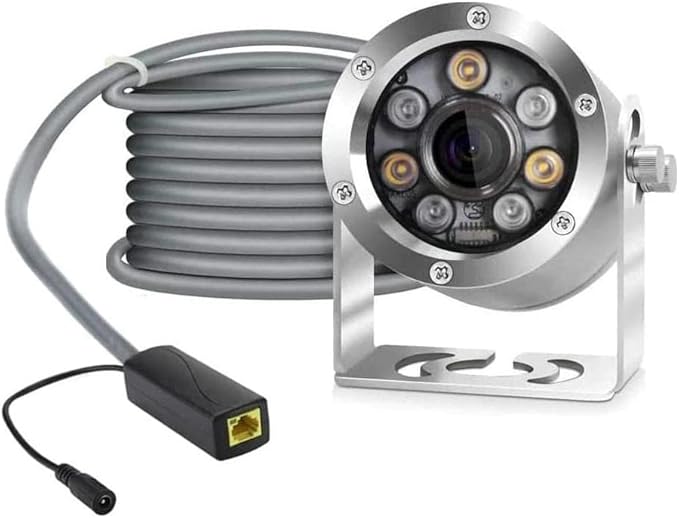 Underwater Camera POE 5MP CMOS Lens 100° Wide-Angle Sea Stainless Steel with Fill Light IP68 Waterproof Camera for 24/7 koi Pond with 32ft Cable