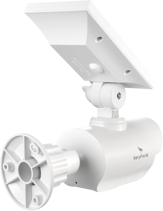 Solar Battery Powered Dummy Fake Security Cameras for Outside with PIR Thermal Sensor Warning Light, Motion Activated Floodlights, IP66 Waterproof 2 Pack