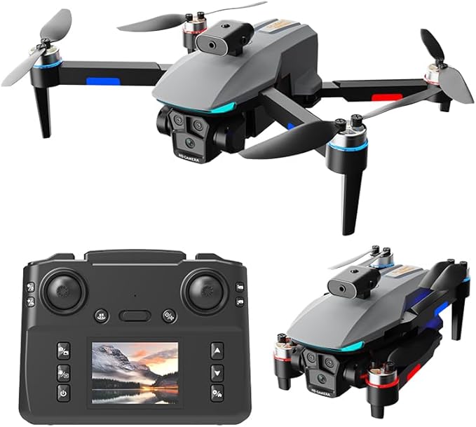 Upgraded Foldable Drone, Ideal for Indoor & Outdoor, Remote Control Drone, 360° Intelligent Obstacle Avoidance, with Screen, One Click Landing, One Key Take Off