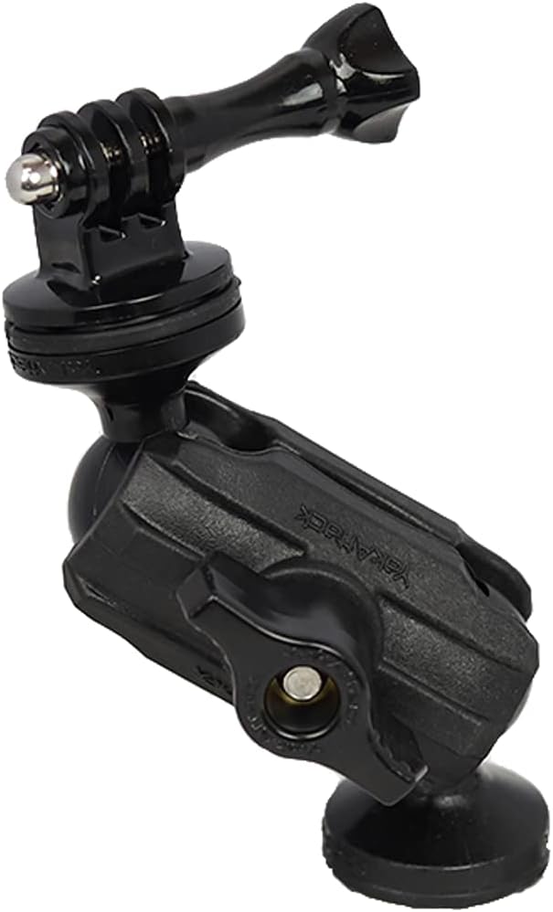 YakAttack Articulating Camera Mount | 5.5" Tall with ScrewBall Base | Compatible with GoPro & 1/4-20 | Low-Profile Adjustable Track Mount for Kayaks | Made in USA