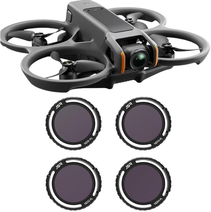 Lens Filter/Filter Set for DJI Avata 2 Drone Waterproof, Anti-Whiteout, UV-Blocking (ND8PL+ND16PL+ND32PL+ND64PL)