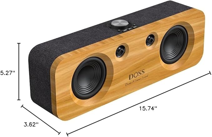 DOSS SoundBox H200 50W Home Bluetooth Speaker with Dual 3.5-Inch Woofers, Two 1-inch Tweeters, 35H Playtime, TWS, Sustainable Materials, BT 5.3, Wireless for Record Player/Computer/TV-Black