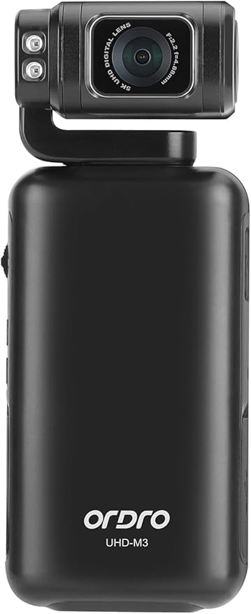 ORDRO M3 Video Camera Camcorder, 4K Vlogging Camera with 3.5-inch Flippable Touch Screen, 3250mAh Large Capacity Battery, IR Night Vision Pocket Camera with Remote Control and mini Tripod