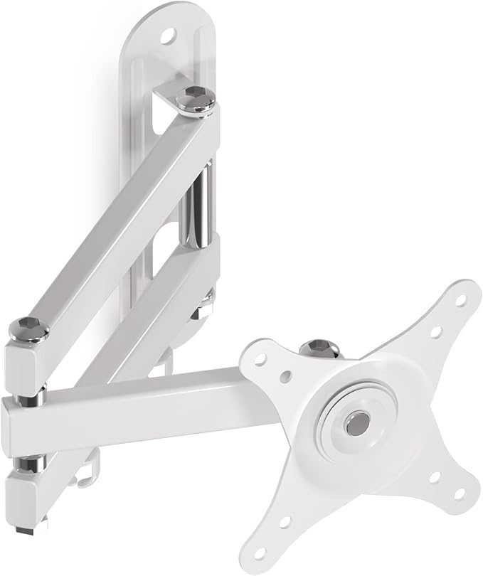 Suptek TV Wall Mount Swivel Tilt Rotation Full Motion Adjustable Articulating for Most 15-32 inch LED, LCD Monitor Wall Mount VESA 75,100, White (MA2720W)