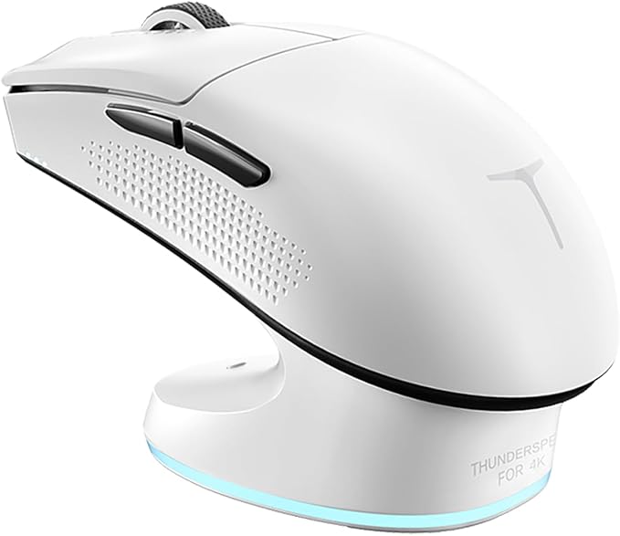 Thunderobot ML903 4K Souris Gamer Sans Fil avec Station de Charge RGB, Capteur Optique de 26 000 DPI,PAW3395,Longue Durée de Vie de la Batterie, Souris Ergonomique Sans Fil Pour PC, Mac