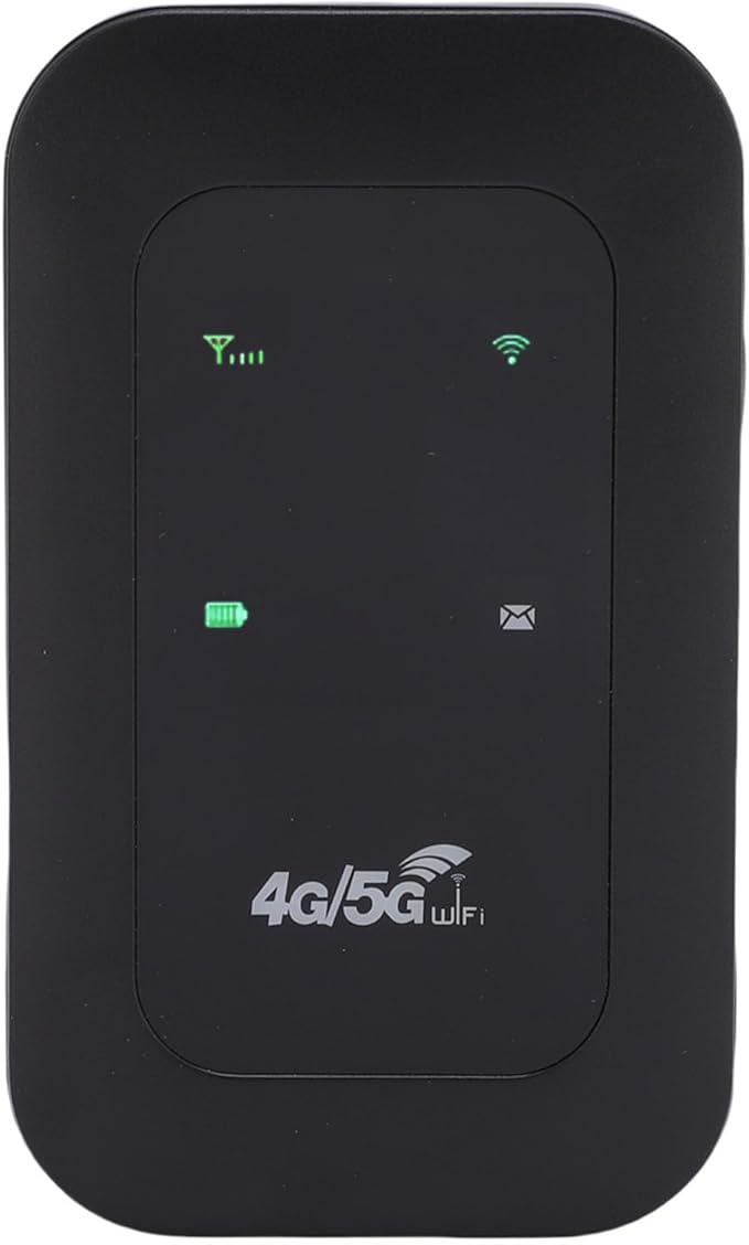 4G 5G Portable WiFi Hotspot Mobile Router with 3200mAh Battery & SIM Card Slot for Travel Home 300Mbps High Speed Supports 10 Devices