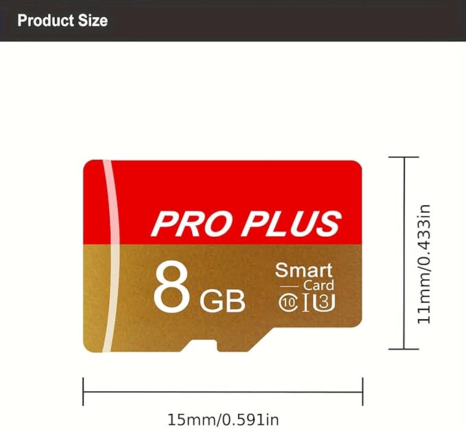 2 Pack TF Card 8GB with Adapter, High Speed Memory Card, UHS-I C10 A1 Memory TF Card for Tablet/Mobile Phone/Camera/Car Audio/Game Console (TF162 Red Gold 8GB)