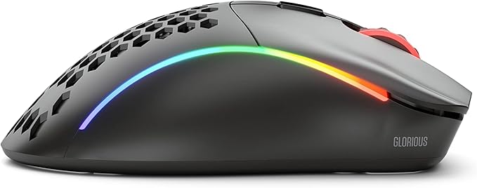 Glorious Model D- (Minus) Wireless Gaming Mouse - 67g Superlight Honeycomb Design, RGB, Ergonomic, Lag Free 2.4GHz Wireless, Up to 71 Hours Battery - Matte Black