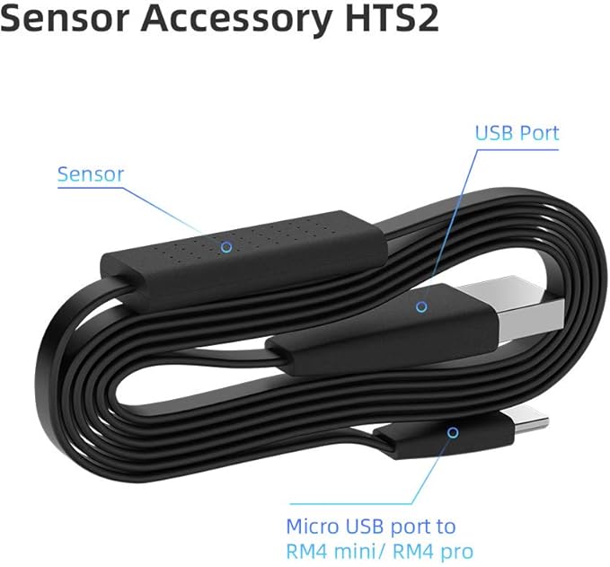 BroadLink Remote Sensor Accessory, Works with RM4 Mini and RM4 pro Smart Remote, Temperature and Humidity Monitor USB Cable