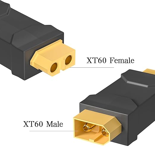 Goupchn XT60 Male to Female Connector Adapter XT60 Wireless Connector Converter 2PCS for RC FPV Car Plane Drone LiPo Battery