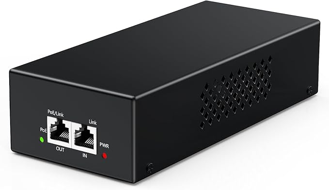 YuanLey Gigabit PoE Injector 90W, 10/100/1000Mbps PoE++ Injector Adapter, IEEE 802.3bt/at/af, Up to 325 Feet, Metal Case Desktop/Wall-Mount, Plug & Play