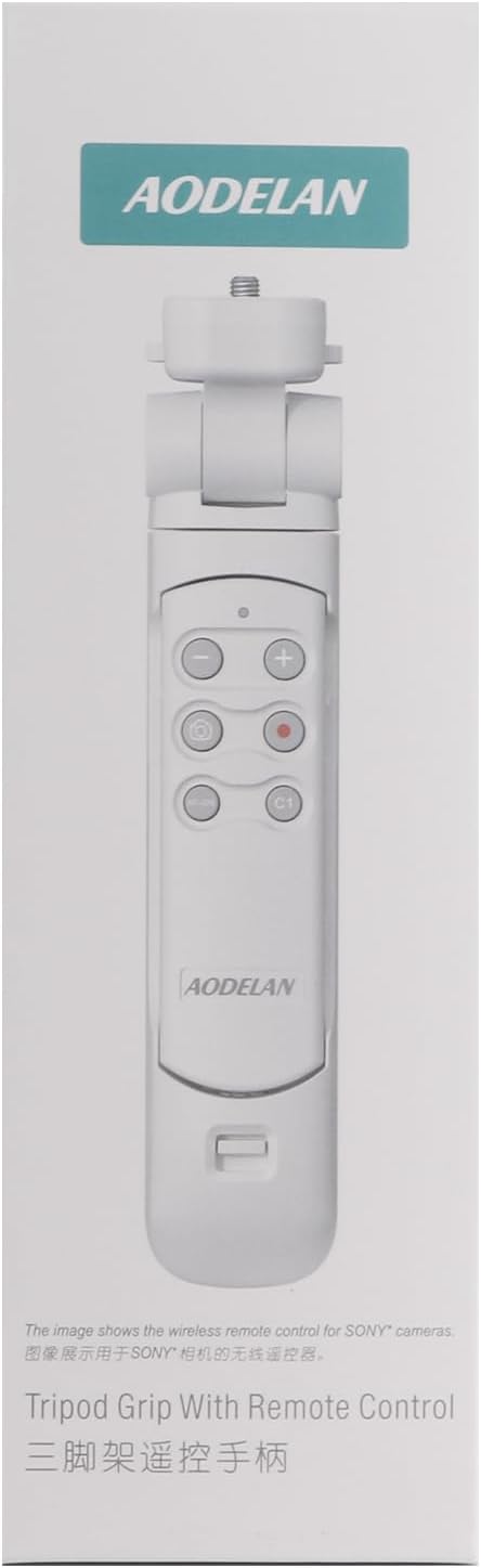 AODELAN Wireless Shooting Grip Tripod with Remote Control for Vlogging, for Sony ZV-E10,ZV-1,ZV-1 II, ZV-1F, a6100, a6400, a6600, a7 III, a7R III, a7R IV, a9, a9 II, Replace Sony GP-VPT2BT（White