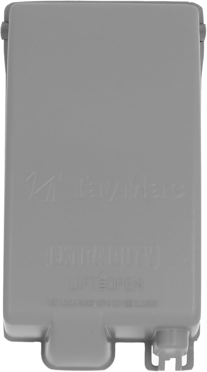 TayMac MX4280S 1-Gang Extra Duty In-Use Cover, Weatherproof Metal Low Profile 8-in-1, 3.5 in. Deep, Vertical, Gray