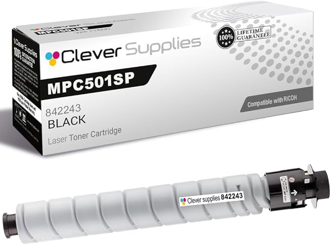 Clever Supplies CS Replacement Compatible with Ricoh MPC501SP Toner Cartridge 842243 to use with MPC501SP (Black, 1-Pack)