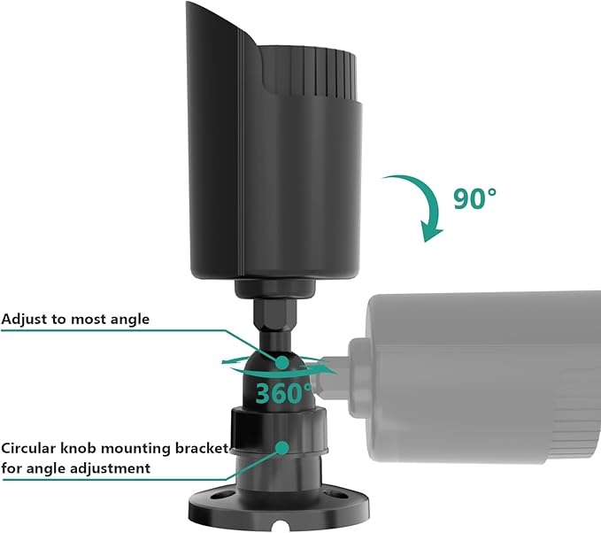 WALI Bullet Dummy Fake Surveillance Security CCTV Dome Camera Indoor Outdoor with One LED Light, Security Alert Sticker Decals (TC-B2), 2 Packs, Black