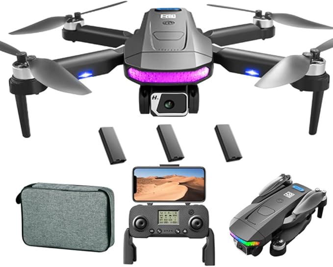 GPS Drones with 4K Camera for adults beginner, 75 minutes Long Flight Time, 5G Transmission FPV RC Quadcopter with Brushless Motors,No obstacle avoidance, GPS Return Home, Follow Me, Include 3 batteries