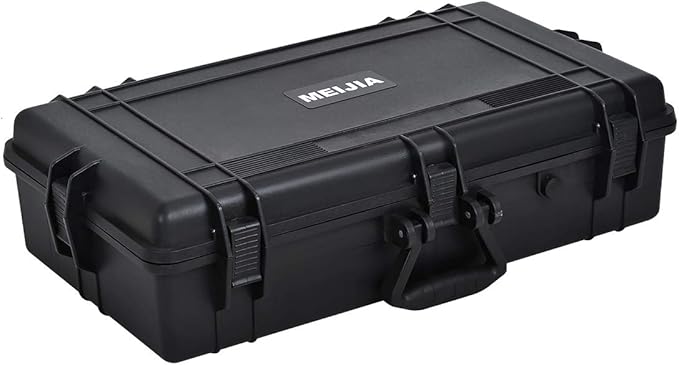 MEIJIA All Weather Waterproof Hard Camera Case,Hard Case with Customizable Fit Foam,Fit Use of Drones,Camera,Equipments,Pistols,Elegant Black (Black, 28.84"x16.92"X7.08")