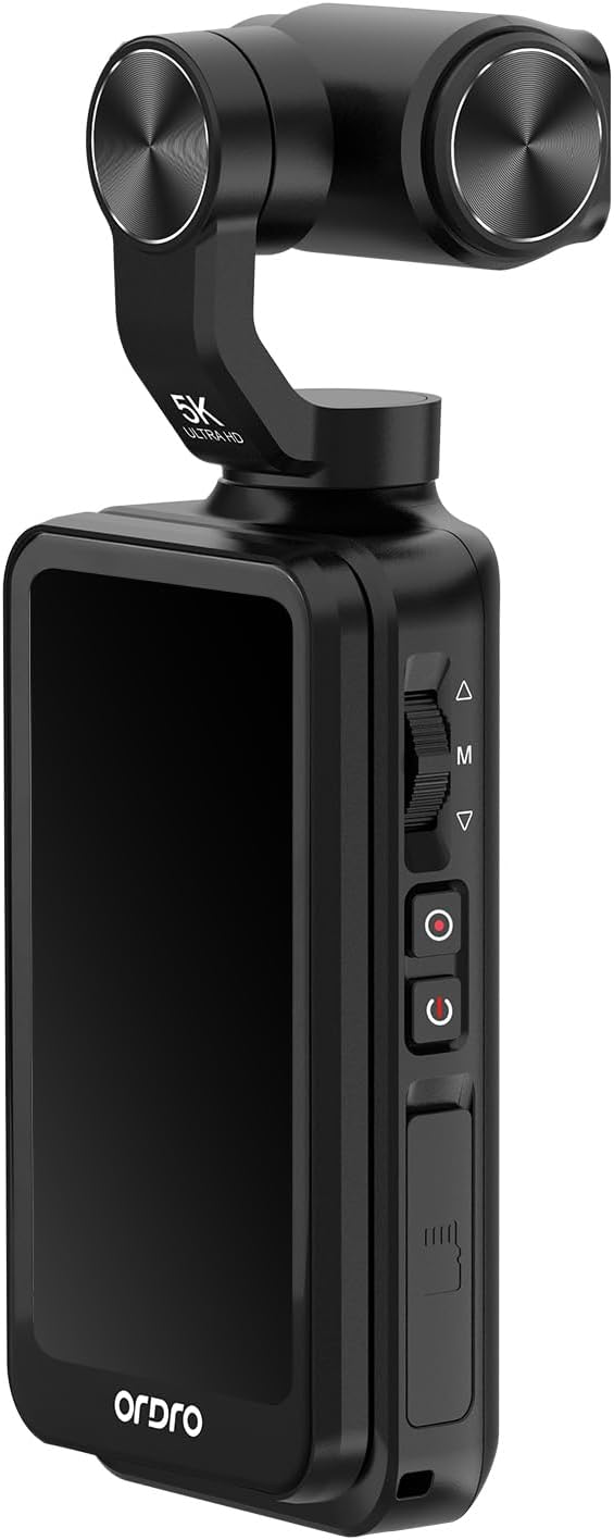 ORDRO M5 5K Handheld Video Camera Vlogging Camcorder 3.5-inch Rotating Touch Screen 3-Axis Stabilization IR Night Vision WDR Face Follow 120 ° Wide Angle Long Battery Life