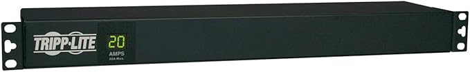 Tripp Lite Metered PDU, 20A, 12 Outlets (5-15/20R), 120V, L5-20P / 5-20P, 110-127V Input, 15 ft. Cord, 1U Rack-Mount Power, 2 Year Warranty (PDUMH20) black