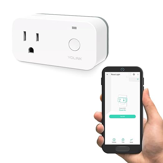 YoLink Smart Plug with Energy Monitoring, 1/4 Mile World's Longest Range Smart Home Mini Outlet Works with Alexa Google Assistant IFTTT Remote Control Home Appliances Anywhere, YoLink Hub Required