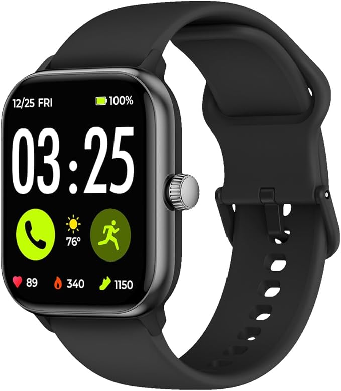 Spade & Co Health Smartwatch 4 - Smartwatch for Men & Women, Heart Rate, Sleep & SpO2 Monitor, Pedometer, Fitness Tracker, Answer/Make Calls IP68 Waterproof iOS & Android Compatible