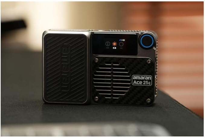 Amaran Ace 25c Kit, Pocket RGBWW LED Light, Boost Mode Up to 32W, Full-Color Mini Video Light (2,300-10,000K), 1,171 Lux@1m at 5,600K, 4500mAh Battery with PD Charging for Mobile Creators (Charcoal)