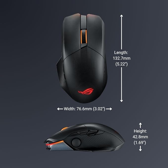 ASUS ROG Chakram X Origin Wireless Gaming Mouse – MMO/MOBA Design, Detachable Joystick, 11 Programmable Buttons Right-Handed, 123g, Tri-Mode Connectivity, 36K DPI, up to 150Hr Battery, PC/Mac Support