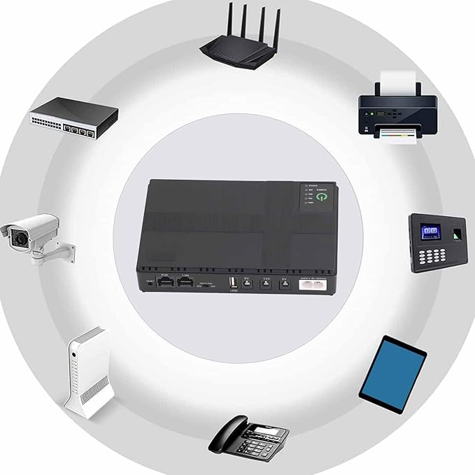 10400mAh POE UPS Battery Backup Power Supply 5V 9V 12V 2A Mini Uninterruptible 85V to 265V (US Plug)