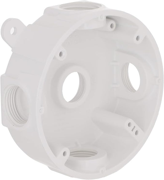 BELL PRB57550WH Round Weatherproof Box, Five 1/2 or 3/4 in. Threaded Outlets, White