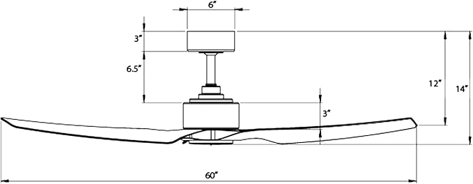 WAC Smart Fans Stella Indoor and Outdoor 3-Blade Smart Home Ceiling Fan 60in Matte Black with 3000K LED Light Kit and Remote Control Works with Alexa and iOS or Android App