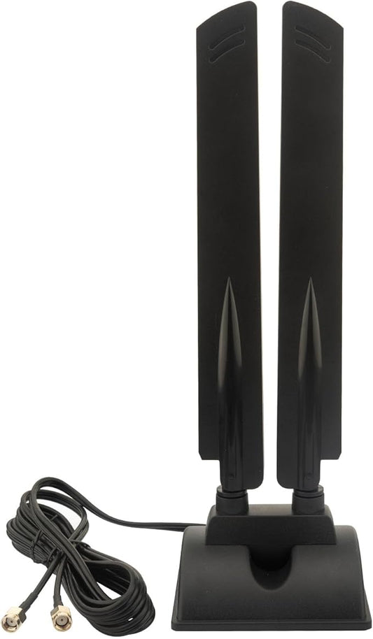 WiFi 6E Antenna Tri-Band 6GHz 5GHz 2.4GHz RP-SMA WiFi Antenna Magnet Mount Base for PC Desktop Computer Motherboard WiFi Bluetooth Card Wireless Router