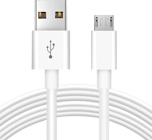 10ft 3M Micro USB Cable, Charging and Data Sync Cord for Wyze Cam YI Camera Nest Cam Blink Netvue Kasa Cam Cloud Camera Furbo Dog Arlo Q and More Micro USB Devices-White