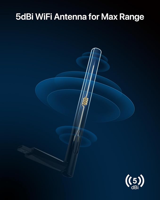 BrosTrend 650Mbps Linux Compatible WiFi Adapter Supports Kali Linux, Ubuntu, Mint, Debian, Kubuntu, Zorin, PureOS, Raspberry Pi 2+, Windows, Dual Band USB Wireless Adapter w/ Long Range WiFi Antenna