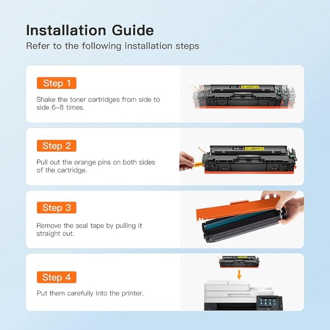 E-Z Ink 410A Toner Cartridge High Yield Replacement for HP 410A CF410A 410X CF411A CF412A CF413A for HP Color Laserjet Pro MFP M477fnw Toner M477fdw M477fdn M452dn M452nw M477 M377 Printer (4-Pack)