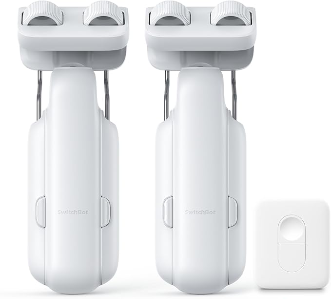 2025 Automatic Curtain Opener 3 Rod-Bluetooth Remote Control, WiFi&Smartphone Control, Upgraded High-Performance, Add Hub to Compatible with Alexa, Google Home, HomeKit (2025 Curtain Opener*2&Remote)