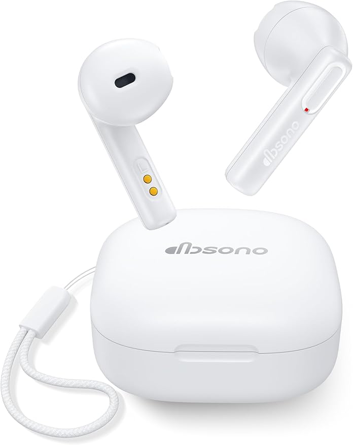 Wireless Earbuds Bluetooth V5.3 Headphones 25H Playtime Waterproof Ear Buds with Mic Lightweight in Ear Earphones for Android/iOS Phone, Birthday White Elephant Stocking Stuffers for Women Men Adults