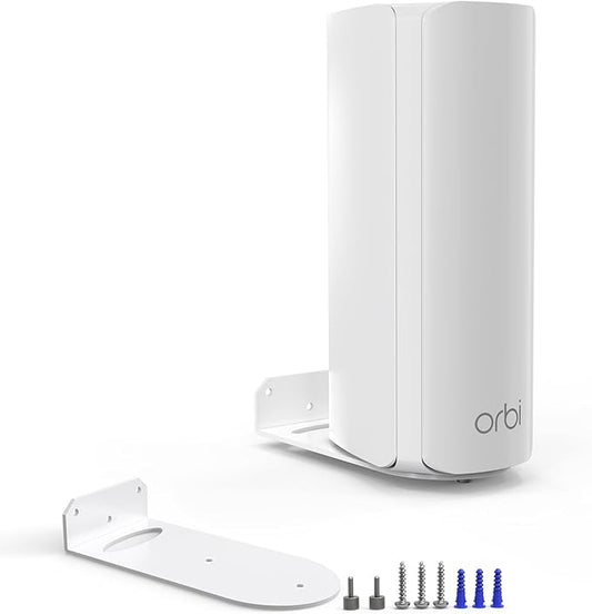 Wall Mount Holder for NETGEAR Orbi 770/870/990 Series Tri-Band WiFi 7 Mesh Network System (RBE773,RBE873,RBE973S),Simple and Sturdy Mental Wall Mount Holder Stand Bracket by HOLACA (2 Pack)
