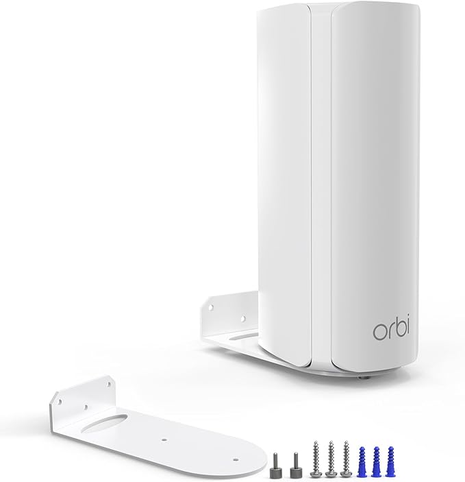 Wall Mount Holder for NETGEAR Orbi 770/870/990 Series Tri-Band WiFi 7 Mesh Network System (RBE773,RBE873,RBE973S),Simple and Sturdy Mental Wall Mount Holder Stand Bracket by HOLACA (1 Pack)
