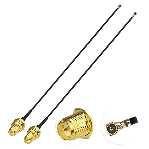 Superbat (6inch 2-Pack RP-SMA Bulkhead Cable for M.2 NGFF Interface Mini PCIe Cards WiFi Bluetooth Antenna Extension Cable PCI Router