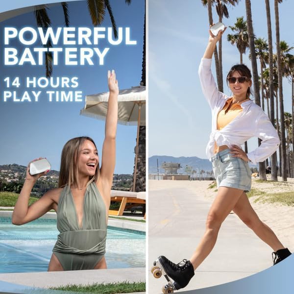 Angle Solo Portable Speaker - IPX5 Water-Resistant 5.0 Bluetooth Speaker with 100Ft Wireless Range and up to 10Hrs Playtime by OontZ (White)