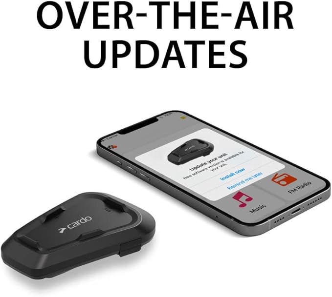 Cardo Systems Spirit Motorcycle Bluetooth Communication Headset, 2-Way Bluetooth, Thin 32mm Speakers, Waterproof, Universal Connectivity - Single Pack