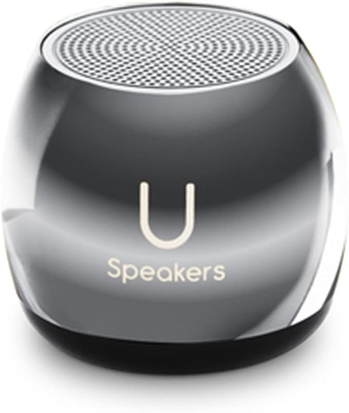 Fashionit U Micro - Small Bluetooth Speaker | Coin-Sized Speakers Bluetooth Wireless with Built-in Mic & Remote Shutter | Portable Rich Sound for Travel, Shower, Beach | Mirror Hematite