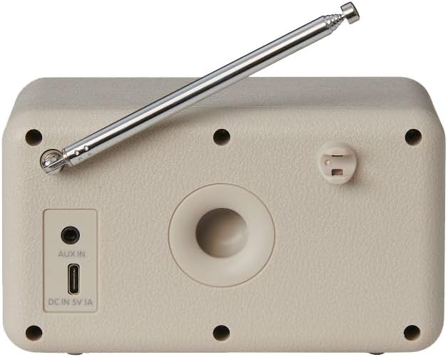 Crosley CR1121A-PB Cooper Retro AM/FM Radio, Portable Bluetooth Speaker with Aux Input and LED Display, Pebble