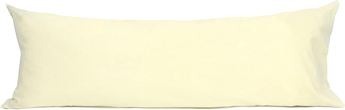 Sunflower Body Pillowcase 100% Cotton Long Pillow Cover/Case Envelope Closure 1 Pack, 21×54 inches Cream, Soft and Breathable