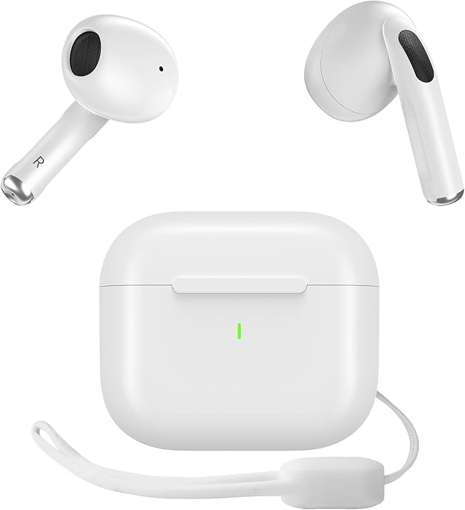 Wireless Earbuds, Bluetooth 5.4 Headphones Hi-Fi Stereo Bass， in-Ear with Mic Noise Cancelling 48Hrs Playtime, IPX7 Waterproof Suitable for iOS Android/Samsung-Earphon ，Sports Headset（White）