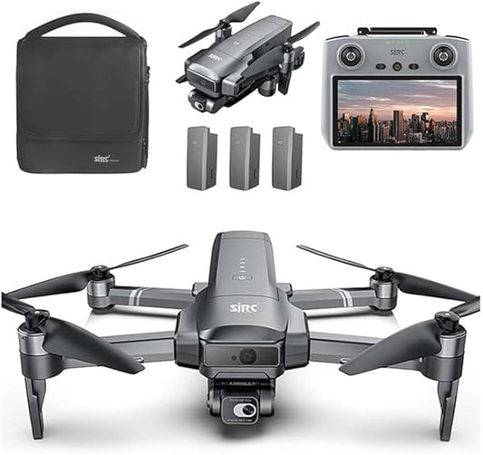 SJRC F22 S2+ XR Drone with Camera 4k, EIS Drone, 40 Minutes Flight Time, 6 km Transmission Range, Remote Control Screen, Drones For Adults, Foldable RC Quadcopter (3 Batteries)