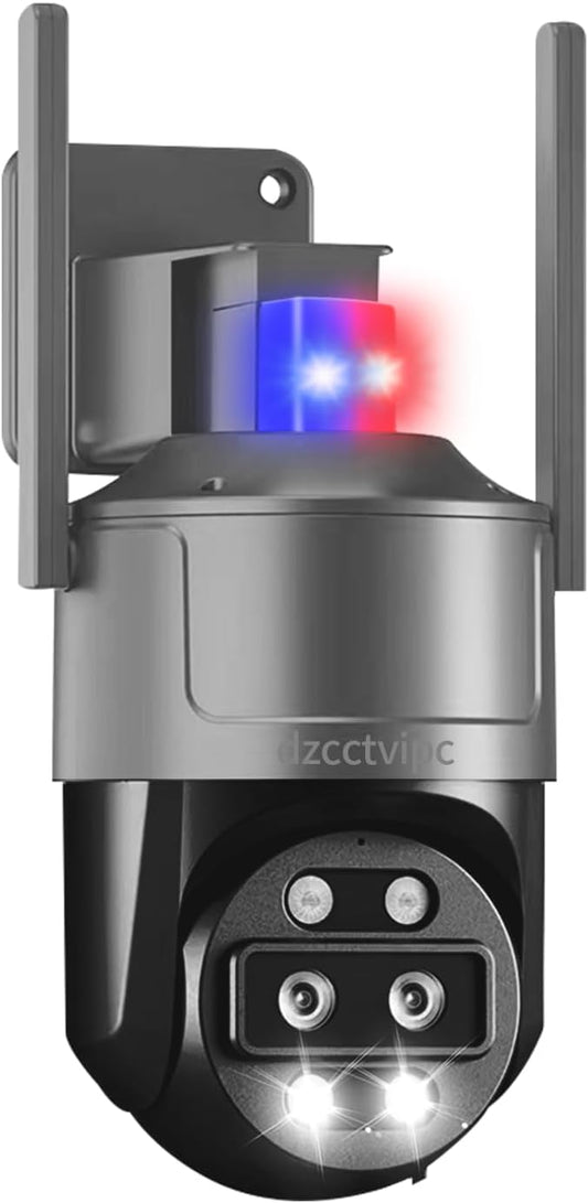 4K/8MP Dual Lens 10X Hybrid Optical Zoom PTZ Outdoor Security IP Camera,5GHz Dual Band WiFi,Auto Tracking,Color Night Vision,Waterproof,Human/Vehicle Motion Detection,Audio-Visual Alarm