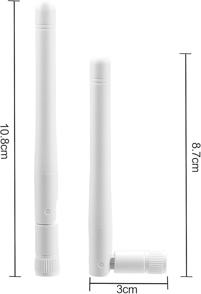 Bingfu External WiFi Antenna RP-SMA 2.4GHz 5GHz 5.8GHz 3dBi Dual Band Wireless Antennas Replacement (2-Pack) for WiFi Router Security IP Camera Access Point USB WiFi Adapter