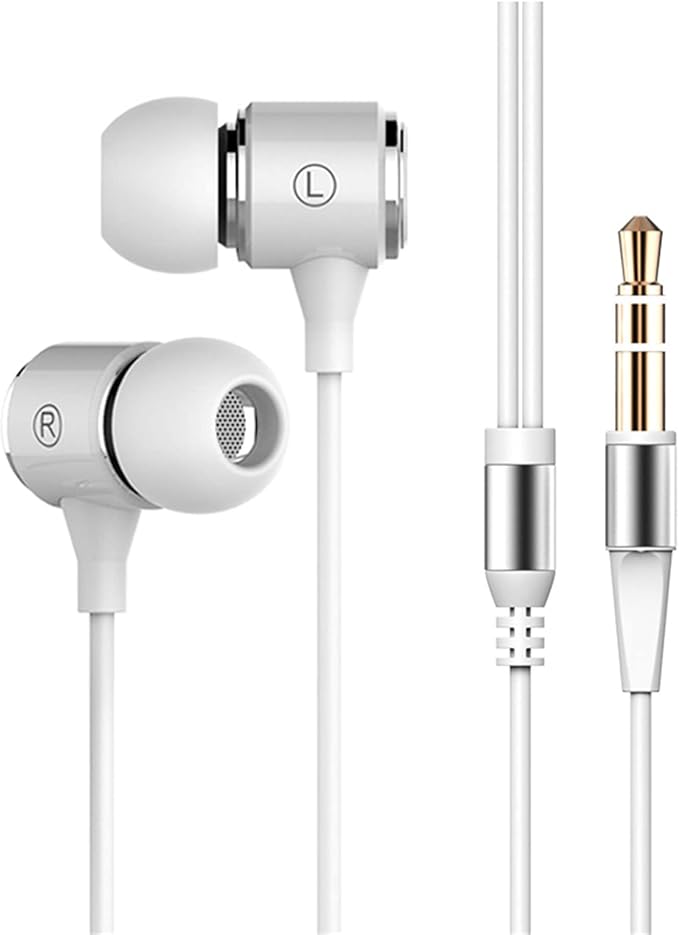 Long Cord Wired Earbuds no Microphone Headphones Watching tv with Extra Noise isolating Blocking bass Ear Buds Without mic Corded Length Earphones